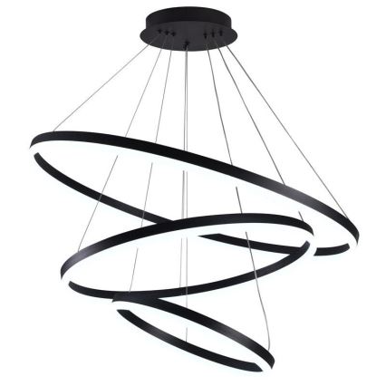 Brilagi - LED Prigušivi luster na sajli CIRCLE LED/125W/230V 3000-6500K crno + Daljinski upravljač