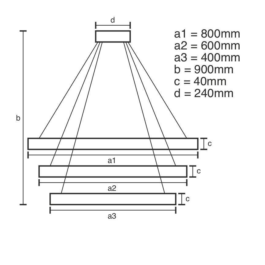 Brilagi - LED Prigušivi luster na sajli CIRCLE LED/125W/230V 3000-6500K crno + Daljinski upravljač
