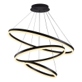 Brilagi - LED Prigušivi luster na sajli CIRCLE LED/125W/230V 3000-6500K crno + Daljinski upravljač