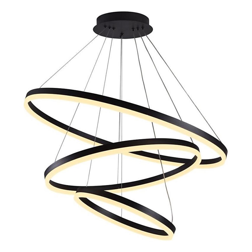 Brilagi - LED Prigušivi luster na sajli CIRCLE LED/125W/230V 3000-6500K crno + Daljinski upravljač