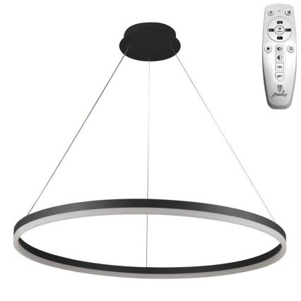 Brilagi - LED Prigušivi luster na sajli CIRCLE LED/55W/230V 3000-6500K crno + Daljinski upravljač