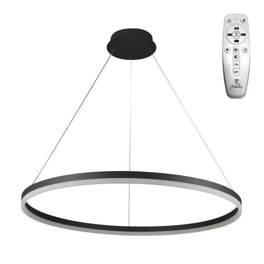 Brilagi - LED Prigušivi luster na sajli CIRCLE LED/55W/230V 3000-6500K crno + Daljinski upravljač