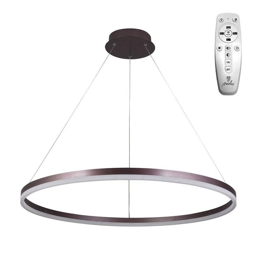 Brilagi - LED Prigušivi luster na sajli CIRCLE LED/55W/230V 3000-6500K braon + Daljinski upravljač
