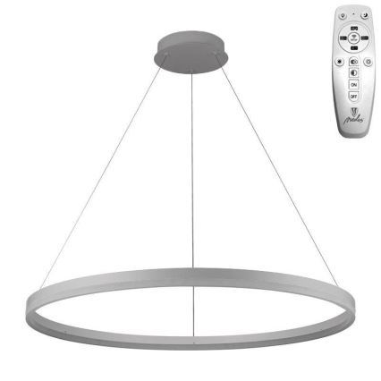 Brilagi - LED Prigušivi luster na sajli CIRCLE LED/55W/230V 3000-6500K srebrno + Daljinski upravljač