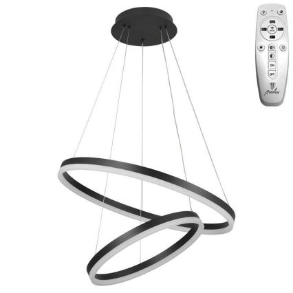 Brilagi - LED Prigušivi luster na sajli CIRCLE LED/70W/230V 3000-6500K crno + Daljinski upravljač