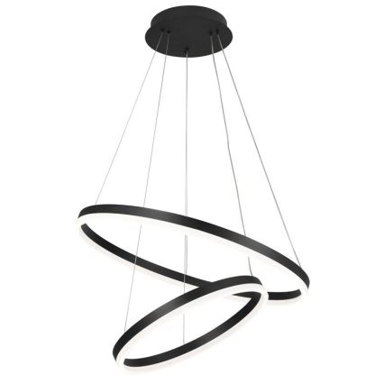 Brilagi - LED Prigušivi luster na sajli CIRCLE LED/70W/230V 3000-6500K crno + Daljinski upravljač