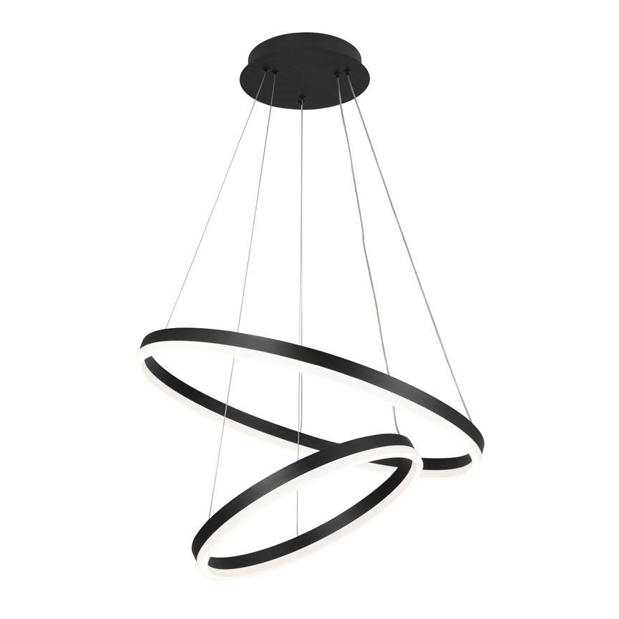 Brilagi - LED Prigušivi luster na sajli CIRCLE LED/70W/230V 3000-6500K crno + Daljinski upravljač