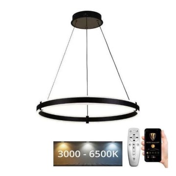 Brilagi - LED Prigušivi luster na sajli CIRCLE LED/85W/230V 3000-6500K crno + Daljinski upravljač