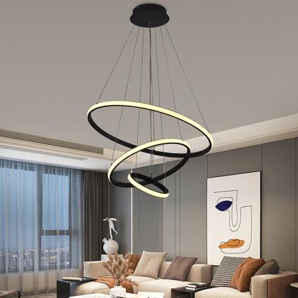 Brilagi - LED Prigušivi luster na sajli CIRCLE LED/90W/230V 3000-6500K + Daljinski upravljač
