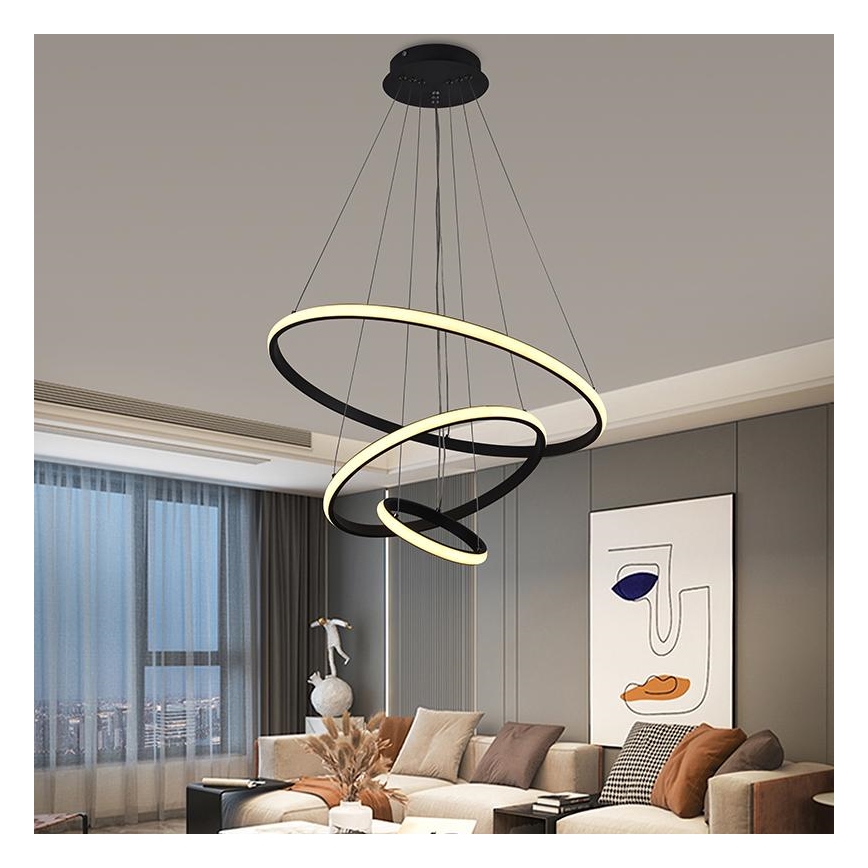 Brilagi - LED Prigušivi luster na sajli CIRCLE LED/90W/230V 3000-6500K + Daljinski upravljač