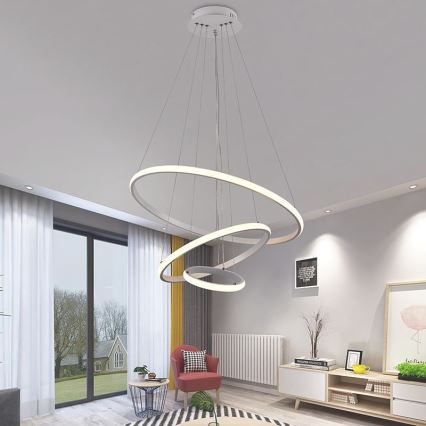Brilagi - LED Prigušivi luster na sajli CIRCLE LED/90W/230V 3000-6500K + Daljinski upravljač