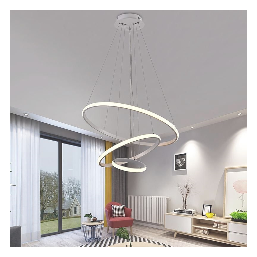 Brilagi - LED Prigušivi luster na sajli CIRCLE LED/90W/230V 3000-6500K + Daljinski upravljač