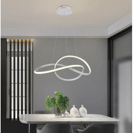 Brilagi - LED Prigušivi luster na sajli COSMOWAVE LED/70W/230V 3000-6500K bela + Daljinski upravljač