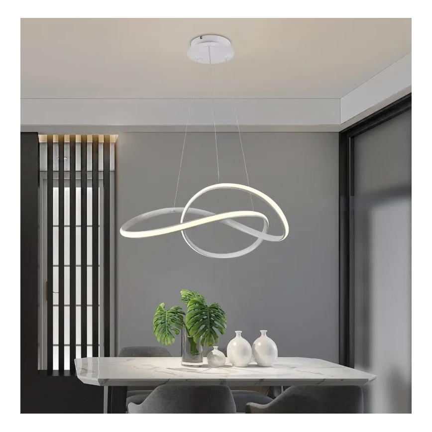 Brilagi - LED Prigušivi luster na sajli COSMOWAVE LED/70W/230V 3000-6500K bela + Daljinski upravljač