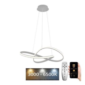 Brilagi - LED Prigušivi luster na sajli COSMOWAVE LED/70W/230V 3000-6500K srebrno + Daljinski upravljač