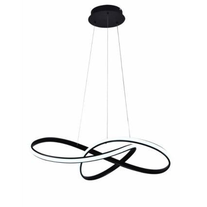 Brilagi - LED Prigušivi luster na sajli COSMOWAVE LED/70W/230V crno + Daljinski upravljač