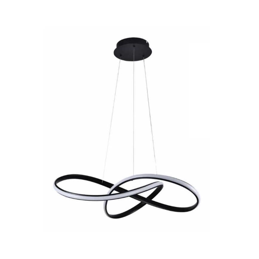 Brilagi - LED Prigušivi luster na sajli COSMOWAVE LED/70W/230V crno + Daljinski upravljač