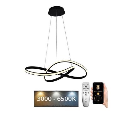 Brilagi - LED Prigušivi luster na sajli COSMOWAVE LED/70W/230V crno + Daljinski upravljač