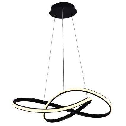 Brilagi - LED Prigušivi luster na sajli COSMOWAVE LED/70W/230V crno + Daljinski upravljač