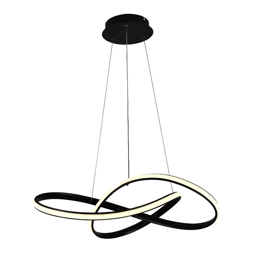 Brilagi - LED Prigušivi luster na sajli COSMOWAVE LED/70W/230V crno + Daljinski upravljač