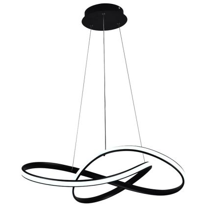 Brilagi - LED Prigušivi luster na sajli COSMOWAVE LED/70W/230V crno + Daljinski upravljač