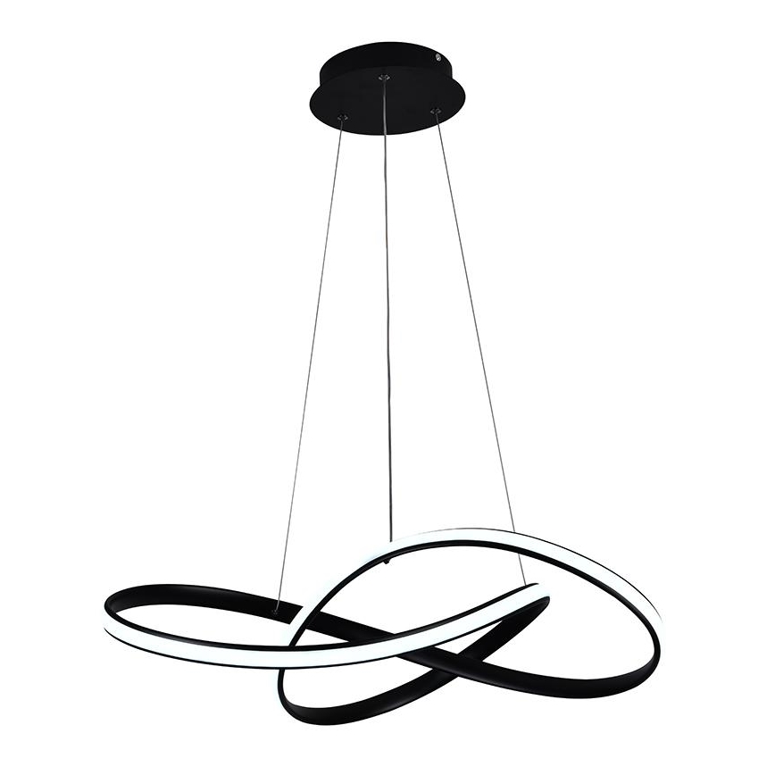 Brilagi - LED Prigušivi luster na sajli COSMOWAVE LED/70W/230V crno + Daljinski upravljač