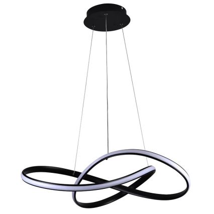 Brilagi - LED Prigušivi luster na sajli COSMOWAVE LED/70W/230V crno + Daljinski upravljač