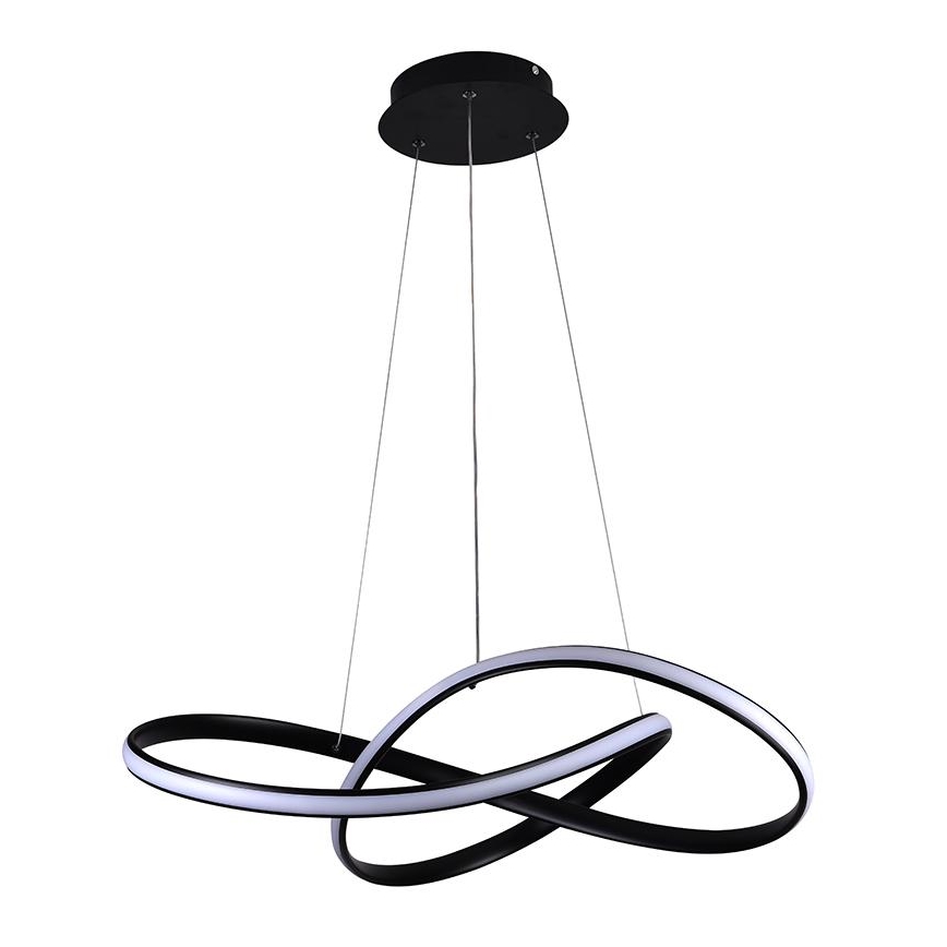 Brilagi - LED Prigušivi luster na sajli COSMOWAVE LED/70W/230V crno + Daljinski upravljač