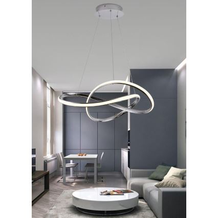 Brilagi - LED Prigušivi luster na sajli COSMOWAVE LED/70W/230V krom + Daljinski upravljač