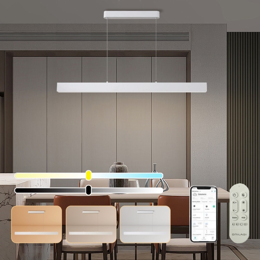 Brilagi - LED Prigušivi luster na sajli SLEEKLINE SMART LED/40W/230V 3000-6000K Wi-Fi Tuya bela + Daljinski upravljač