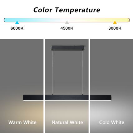 Brilagi - LED Prigušivi luster na sajli SLEEKLINE SMART LED/40W/230V 3000-6000K Wi-Fi Tuya crno + Daljinski upravljač