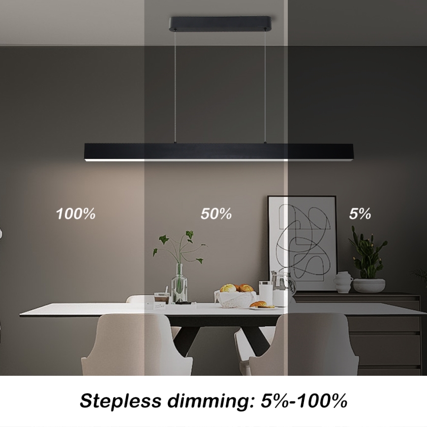 Brilagi - LED Prigušivi luster na sajli SLEEKLINE SMART LED/40W/230V 3000-6000K Wi-Fi Tuya crno + Daljinski upravljač