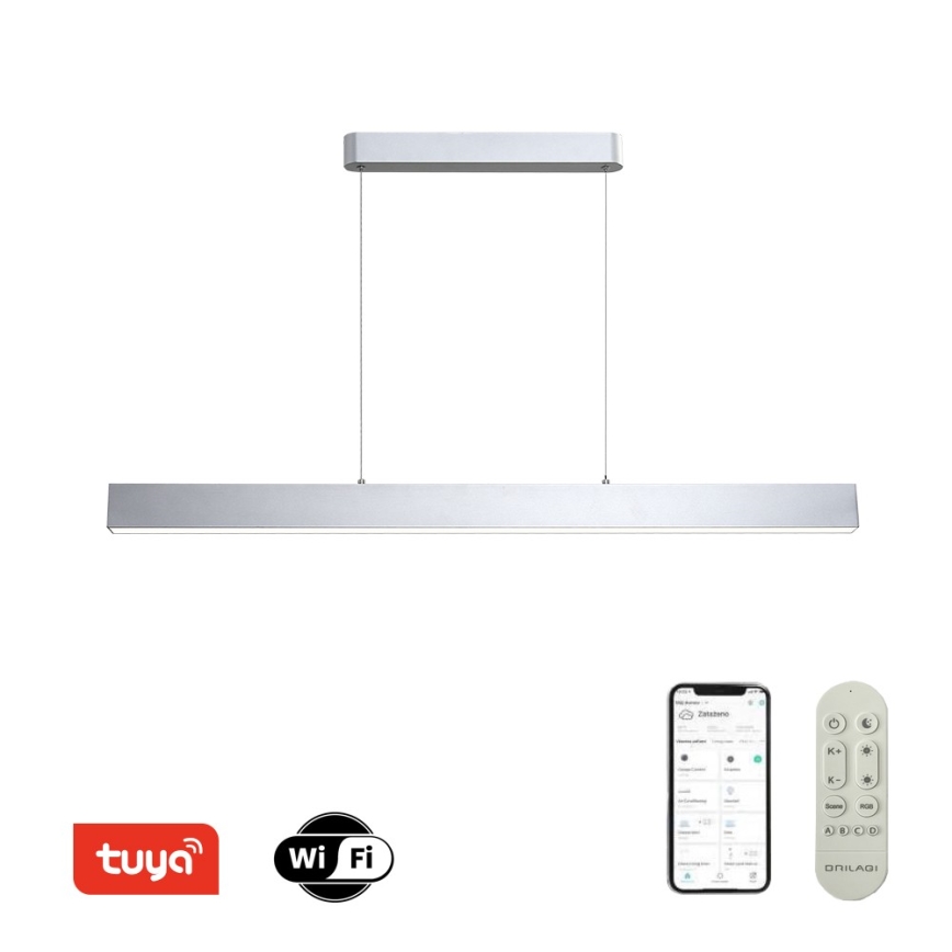 Brilagi - LED Prigušivi luster na sajli SLEEKLINE SMART LED/40W/230V 3000-6000K Wi-Fi Tuya srebrno + Daljinski upravljač