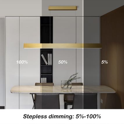 Brilagi - LED Prigušivi luster na sajli SLEEKLINE SMART LED/40W/230V 3000-6000K Wi-Fi Tuya zlatna + Daljinski upravljač