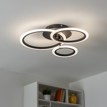 Brilagi - LED Prigušivi nadgradni luster ORBITS LED/40W/230V 3000-6500K crno + Daljinski upravljač