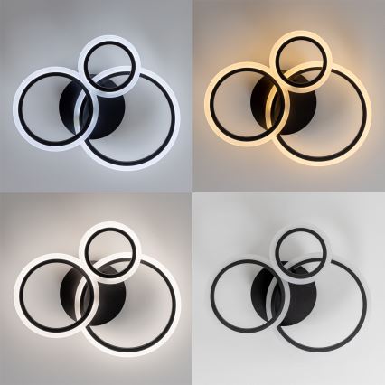 Brilagi - LED Prigušivi nadgradni luster ORBITS LED/40W/230V 3000-6500K crno + Daljinski upravljač