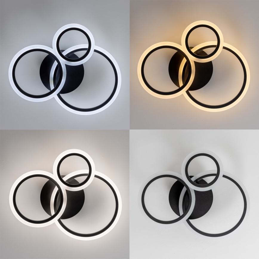 Brilagi - LED Prigušivi nadgradni luster ORBITS LED/40W/230V 3000-6500K crno + Daljinski upravljač