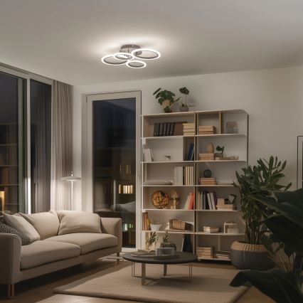 Brilagi - LED Prigušivi nadgradni luster ORBITS LED/50W/230V 3000-6500K Antracit + Daljinski upravljač