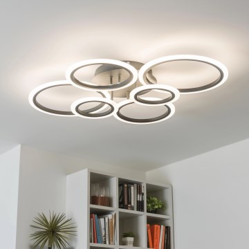 Brilagi - LED Prigušivi nadgradni luster ORBITS LED/85W/230V 3000-6500K Antracit + Daljinski upravljač