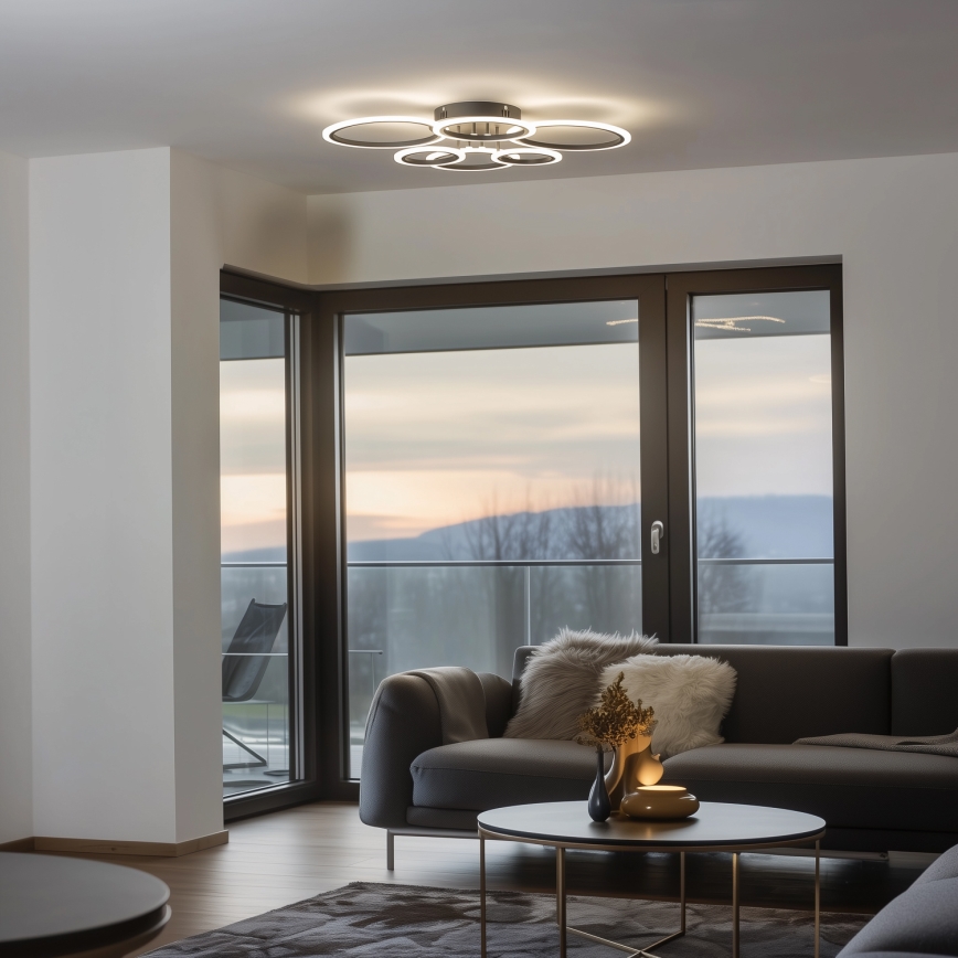 Brilagi - LED Prigušivi nadgradni luster ORBITS LED/85W/230V 3000-6500K Antracit + Daljinski upravljač