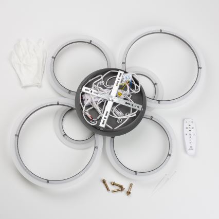 Brilagi - LED Prigušivi nadgradni luster ORBITS LED/85W/230V 3000-6500K Antracit + Daljinski upravljač