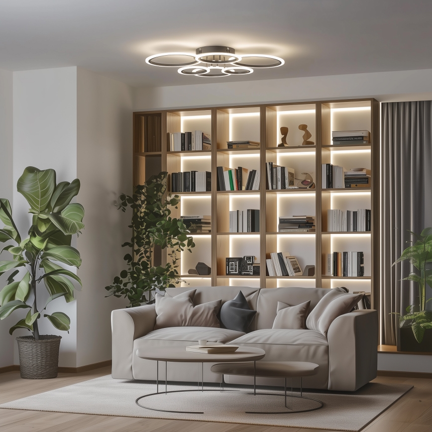 Brilagi - LED Prigušivi nadgradni luster ORBITS LED/85W/230V 3000-6500K crno + Daljinski upravljač
