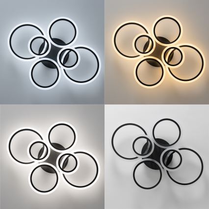 Brilagi - LED Prigušivi nadgradni luster ORBITS LED/85W/230V 3000-6500K crno + Daljinski upravljač