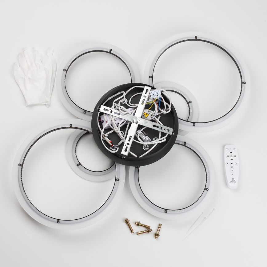 Brilagi - LED Prigušivi nadgradni luster ORBITS LED/85W/230V 3000-6500K crno + Daljinski upravljač