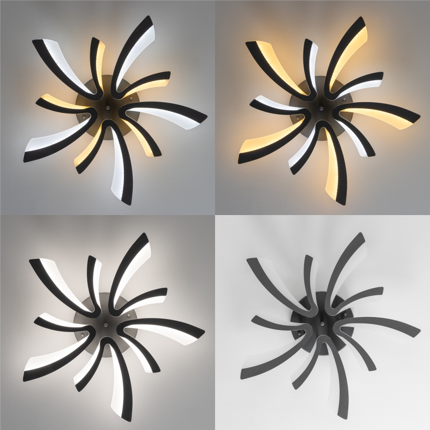 Brilagi - LED Prigušivi nadgradni luster TWIST LED/55W/230V 3000-6500K Antracit + Daljinski upravljač
