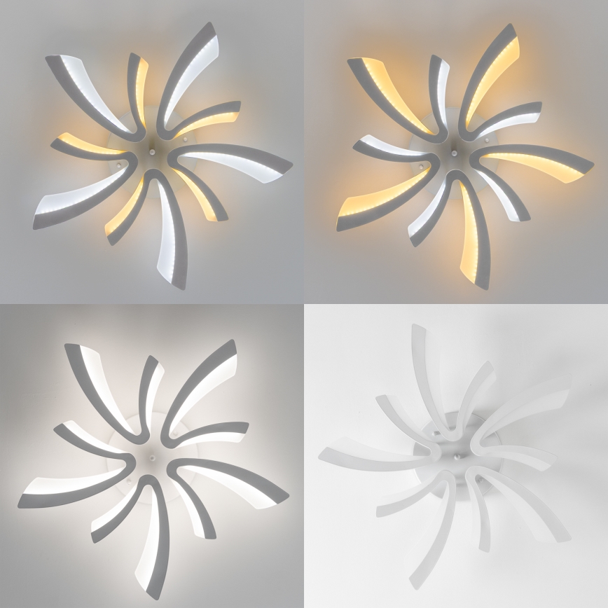 Brilagi - LED Prigušivi nadgradni luster TWIST LED/55W/230V 3000-6500K bela + Daljinski upravljač