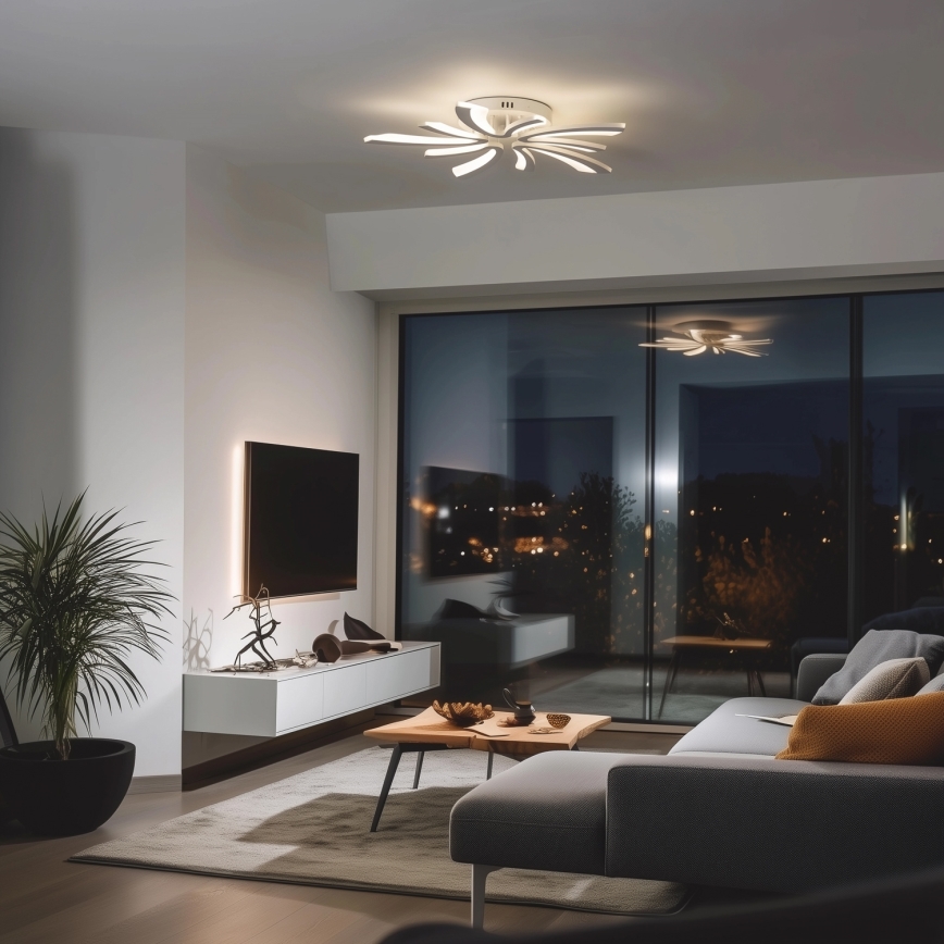 Brilagi - LED Prigušivi nadgradni luster TWIST LED/55W/230V 3000-6500K bela + Daljinski upravljač
