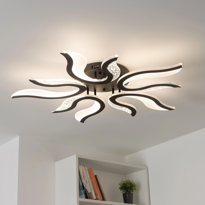 Brilagi - LED Prigušivi nadgradni luster TWIST LED/65W/230V 3000-6500K crno + Daljinski upravljač