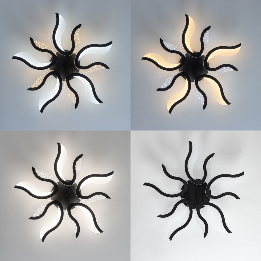 Brilagi - LED Prigušivi nadgradni luster TWIST LED/65W/230V 3000-6500K crno + Daljinski upravljač