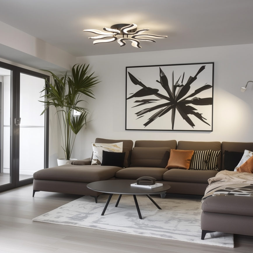 Brilagi - LED Prigušivi nadgradni luster TWIST LED/65W/230V 3000-6500K crno + Daljinski upravljač